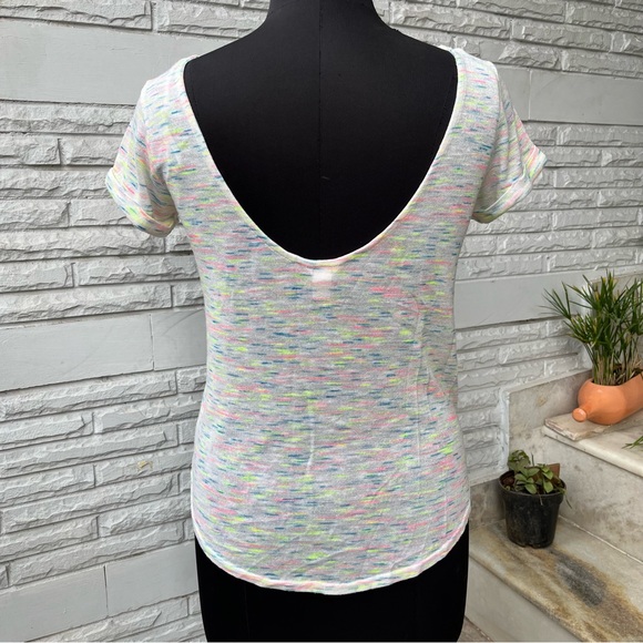 Forever21 White Neon Low Scoop Back Knit Top - Picture 3 of 6